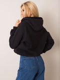 Bluza damska z kapturem, czarna, Basic Feel Good
