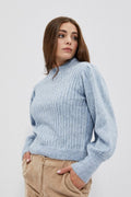 Sweter damski, niebieski, Moodo
