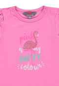 T-shirt dziewczęcy, różowy, Kanz