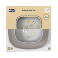 Chicco, zestaw 2 talerzy, szary, 12m+