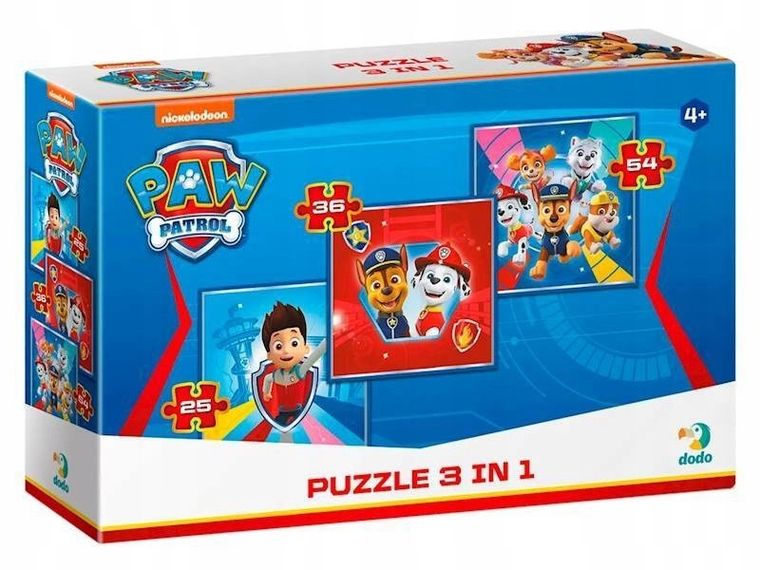 Dodo, Psi Patrol, puzzle 3w1