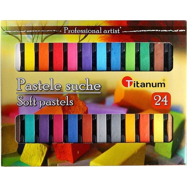 Titanum, pastele suche, 24 kolory