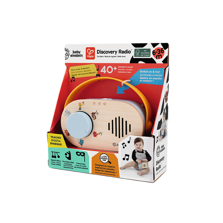 Hape, Baby Einstein, magiczne dotykowe radyjko, zabawka muzyczna