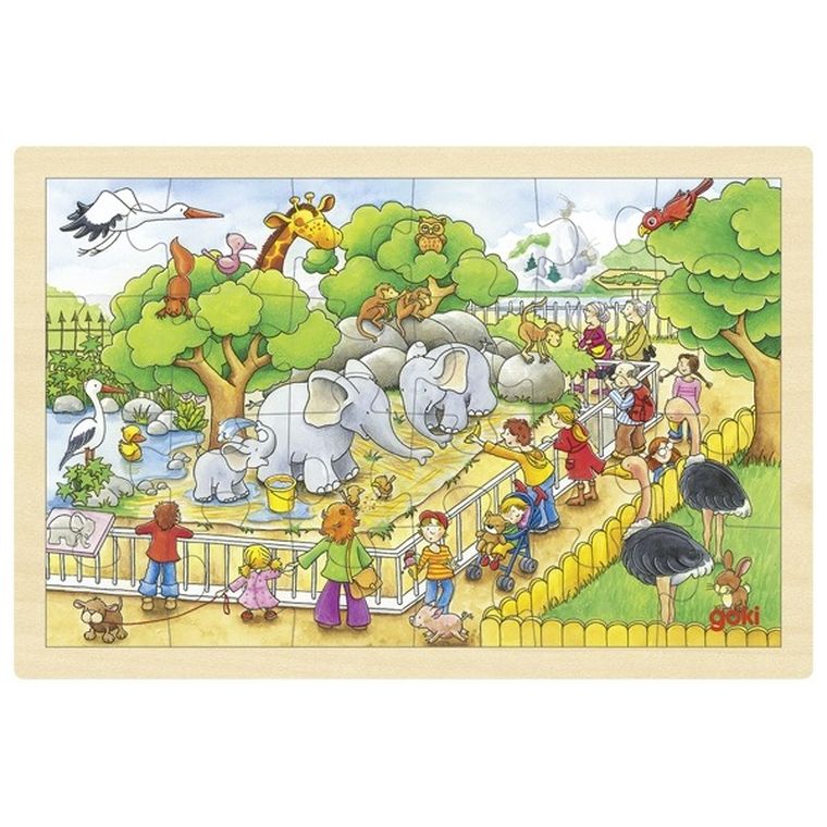 Goki, W zoo, puzzle, 24 elementy
