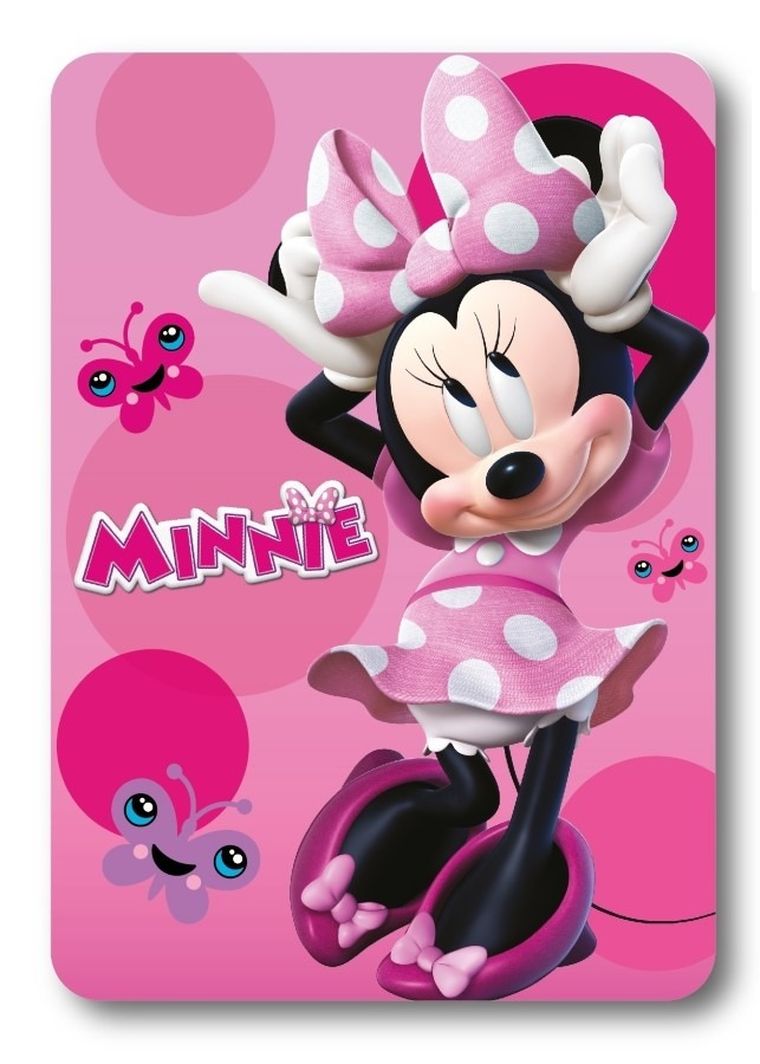 Myszka Minnie, koc polarowy, różowy, 100x140 cm