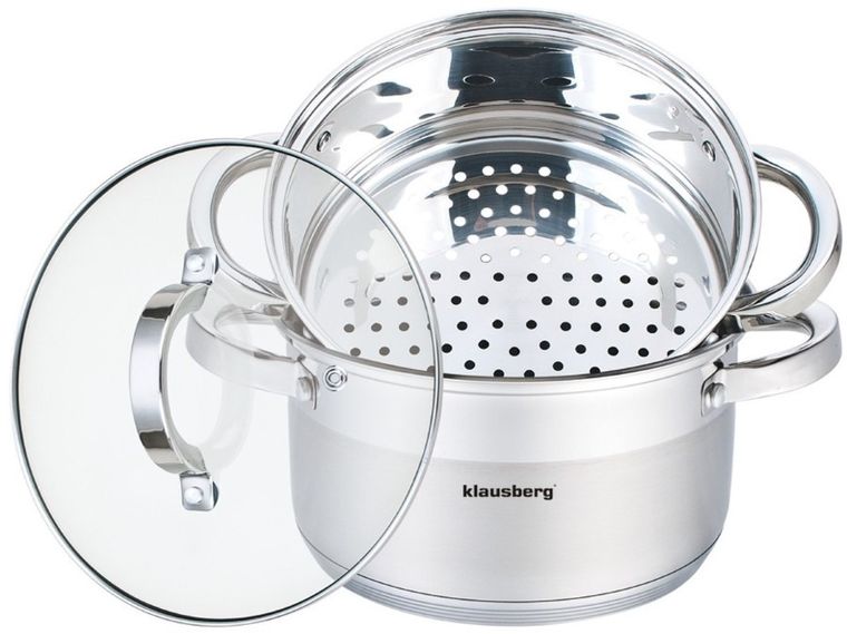 Klausberg, garnek stalowy do gotowania na parze, 3 elementy, 18 cm, KB-7135