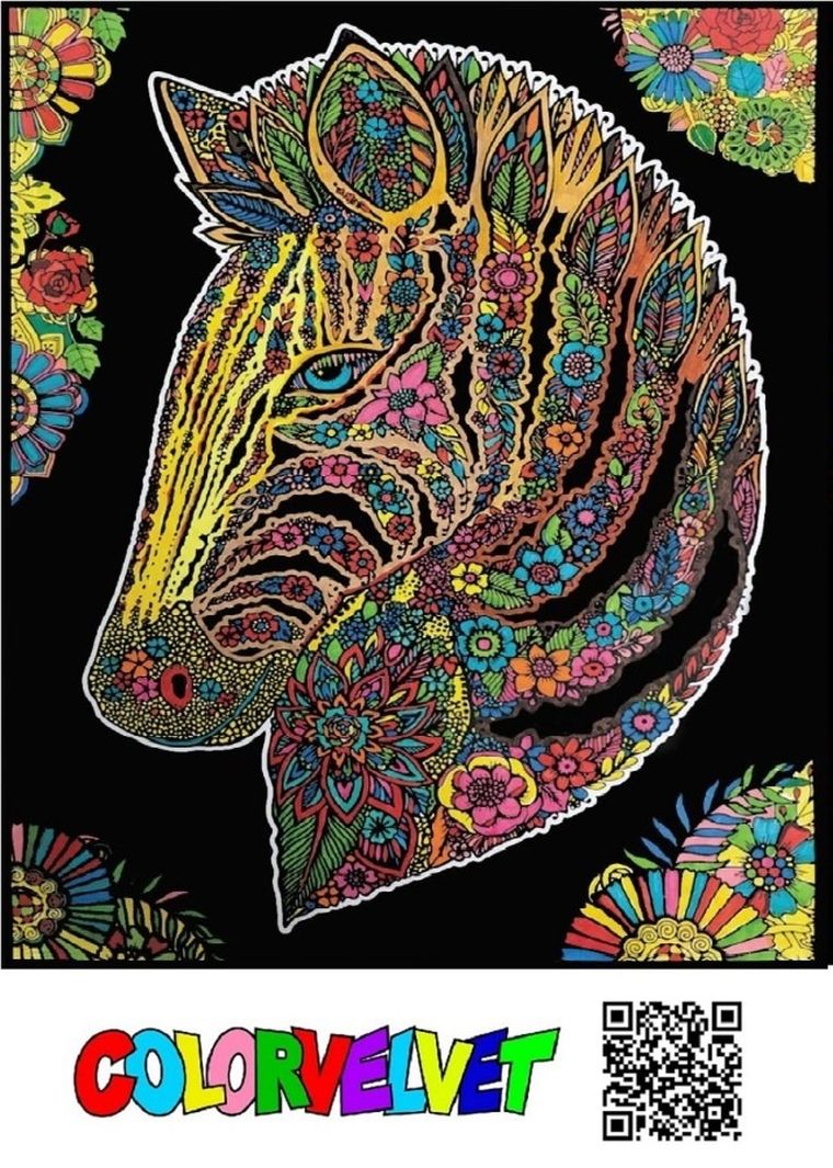 Zebra. Kolorowanka welwetowa, 47x35 cm