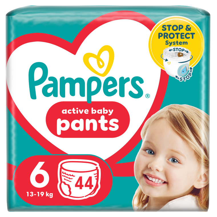 Pampers, Pants, pieluchomajtki, rozmiar 6, 13-19 kg, 44 szt.