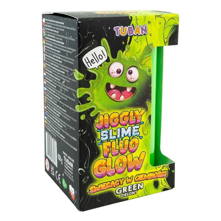 Tuban, Jggly Slime Fluo Glow, masa plastyczna, zielony, 430g