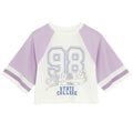 Cool Club, T-shirt dziewczęcy, crop top, biało-fioletowy