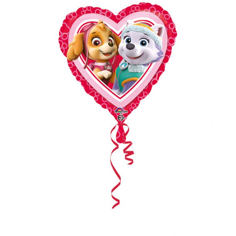 Psi Patrol serce, balon foliowy, 43 cm