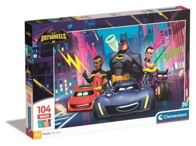 Clementoni, Super Color, Batwheels, puzzle maxi, 104 elementy