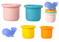 Lean Toys, statek, wieloryb, piramidka, zestaw zabawek do wody