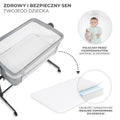 Kinderkraft, Neste Up 2, łóżeczko dostawne, light grey