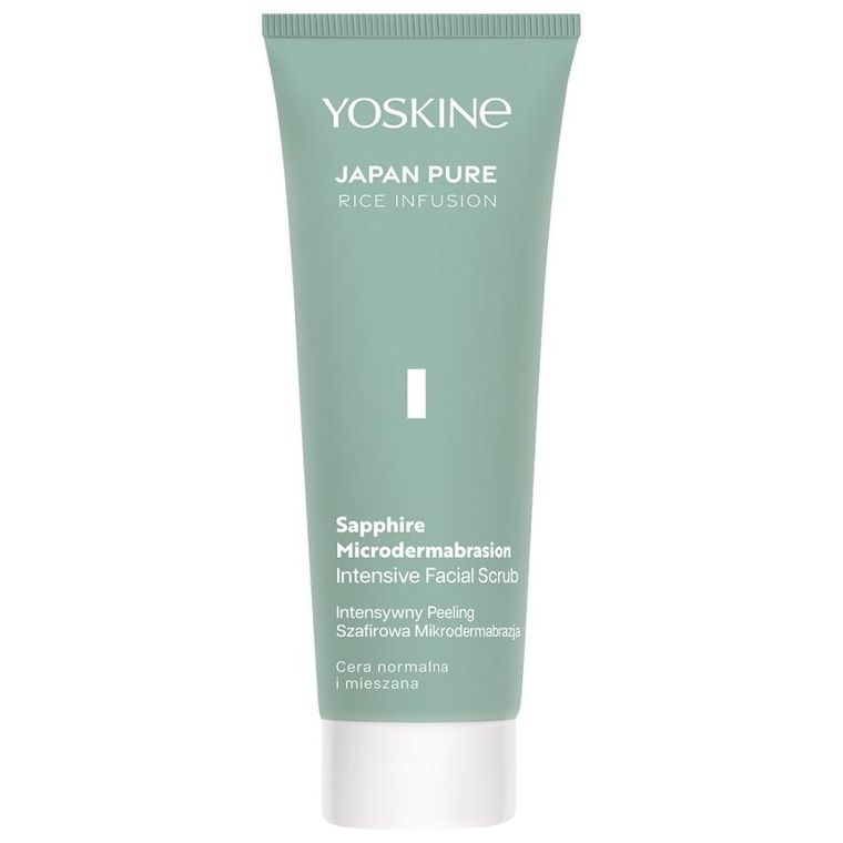 Yoskine, Japan Pure Rice Infusion, intensywny mikropeeling szafirowy, 75 ml
