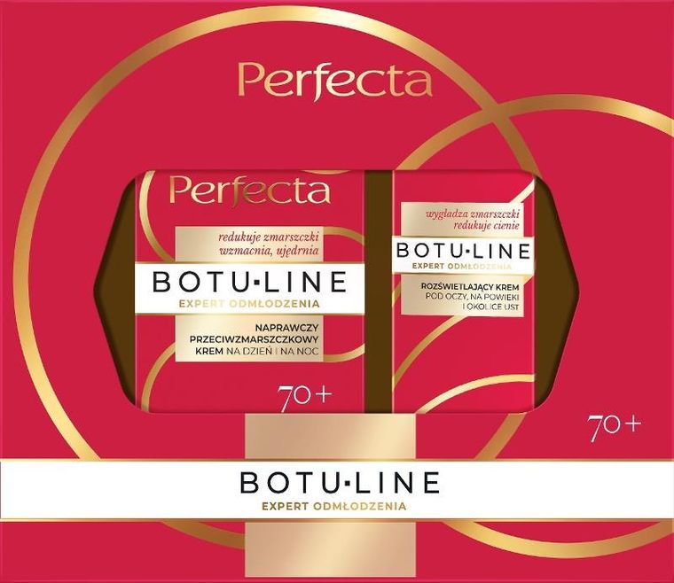 Perfecta, Botuline 70+, zestaw prezentowy:  krem przeciwzmarszczkowy do twarzy, 50 ml + krem pod oczy 15 ml