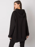 Bluza damska z kapturem, czarna, Rue Paris
