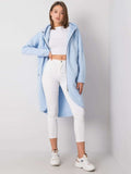 Bluza damska z kapturem, rozpinana, jasnoniebieska, Rue Paris