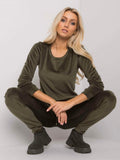 Dres damski, welurowy, khaki, Rue Paris