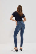 Spodnie jeansowe damskie, push up, granatowe, Moodo