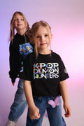 Cool Club, T-shirt dziewczęcy, czarny, K-Pop Demon Hunters