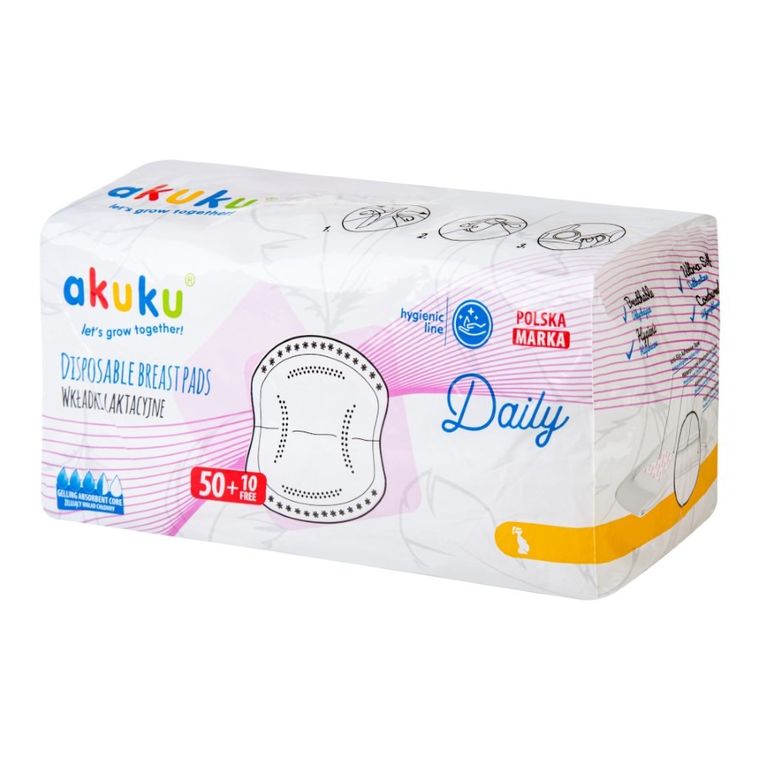 Akuku, wkładki laktacyjne daily, 60 szt.
