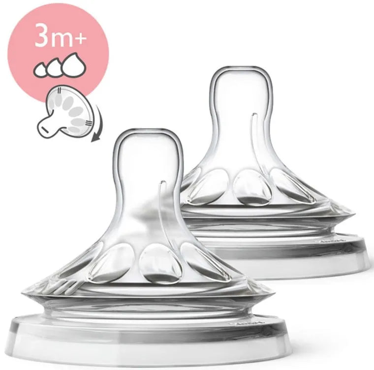 Philips Avent, Natural 2.0, smoczek o regulowanym przepływie, trójprzepływ, 3m+, 2 szt.