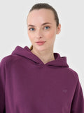 Bluza damska z kapturem, fioletowa, 4F