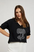 Bluza damska, czarna, Moodo