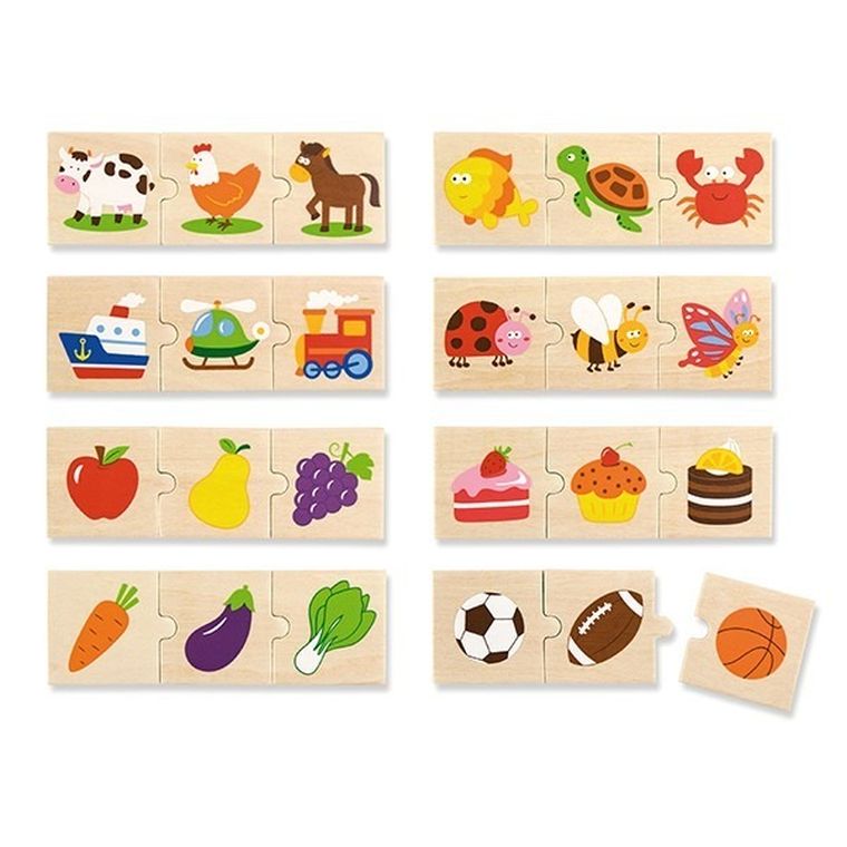 Viga Toys, zestaw puzzli logicznych, 24 elementy