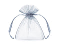 PartyDeco, woreczki z organzy, srebrny, 10 cm, 10 szt.