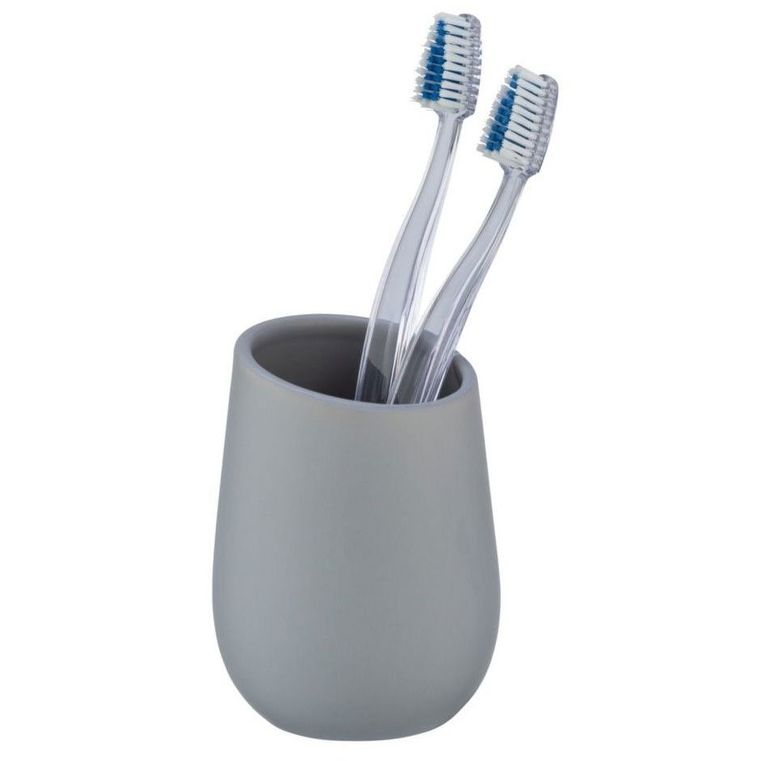 Kubek ceramiczny na szczoteczki, Badi, szary
