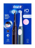 Braun, Oral-B, iO2 Duo, szczoteczka elektryczna, magnetyczna, Night Black & Forest Green, 2 szt.
