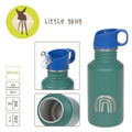 Lassig, Little Gang Rainbow, bidon ze stali nierdzewnej z ustnikiem i uchwytem, 500 ml, green