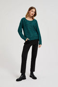 Sweter damski, zielony, Moodo