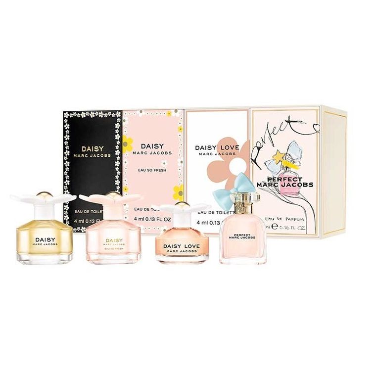 Marc Jacobs, Miniature, zestaw:  Daisy, woda toaletowa, 4 ml + Daisy, Eau So Fresh, woda toaletowa, 4 ml + Daisy, Love woda toaletowa, 4 ml + Perfect, woda perfumowana, 5 ml