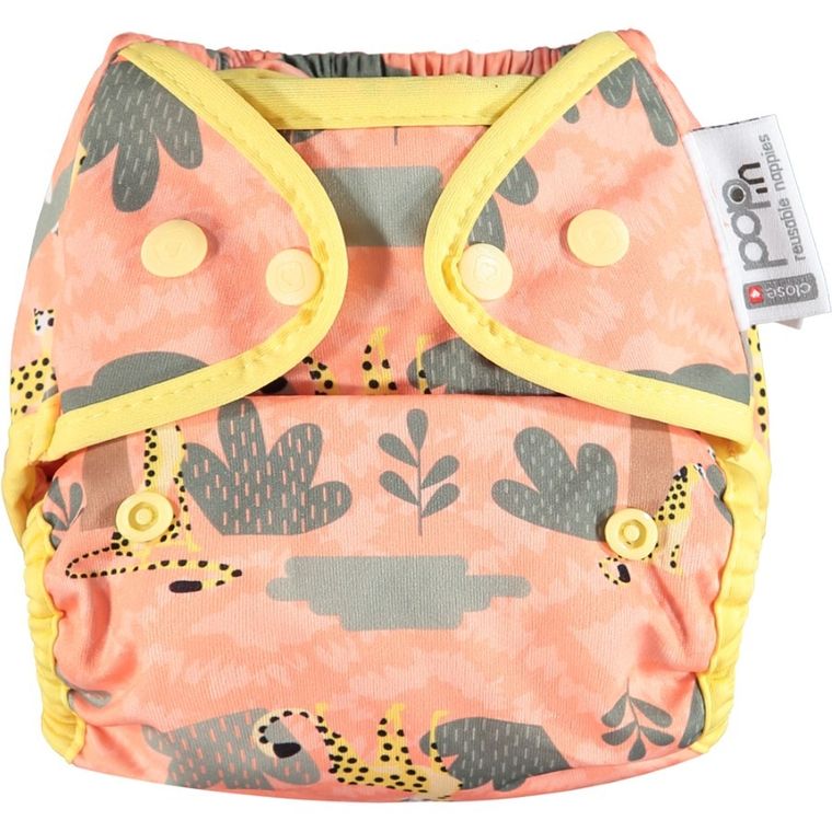 Close, Pop-in, pieluszka wielorazowa AIO z napami, Cheetah