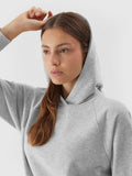 Bluza damska z kapturem, oversize, szara, 4F