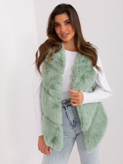 Kamizelka damska, zielona, Italy Moda