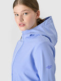 Kurtka softshell damska z kapturem, granatowa, 4F