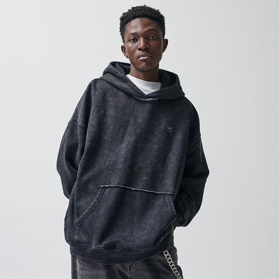 Grafitowa bluza z kapturem o kroju oversize NOWEAR