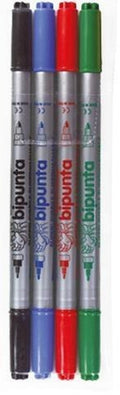 Fibracolor, Double Point, pisaki dwustronne, 4 kolory