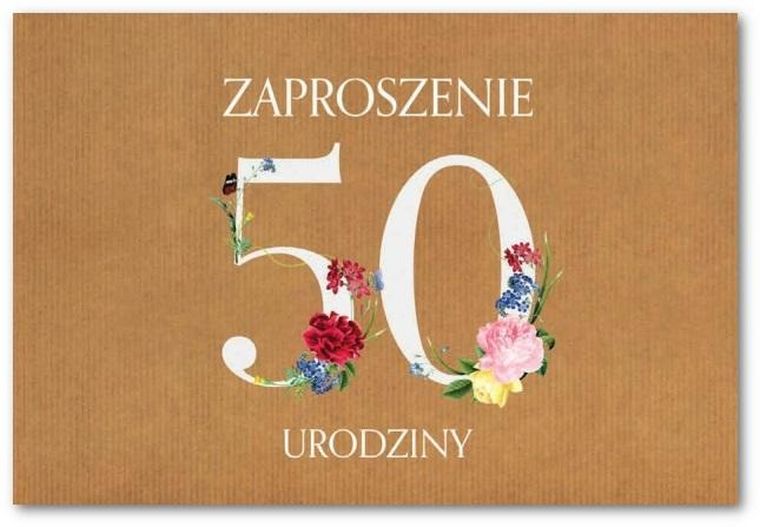 Trend, zaproszenie, Urodziny 50, 10 szt.