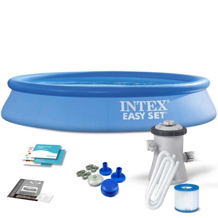 Intex, basen ogrodowy rozporowy, zestaw 9w1, 305x61 cm