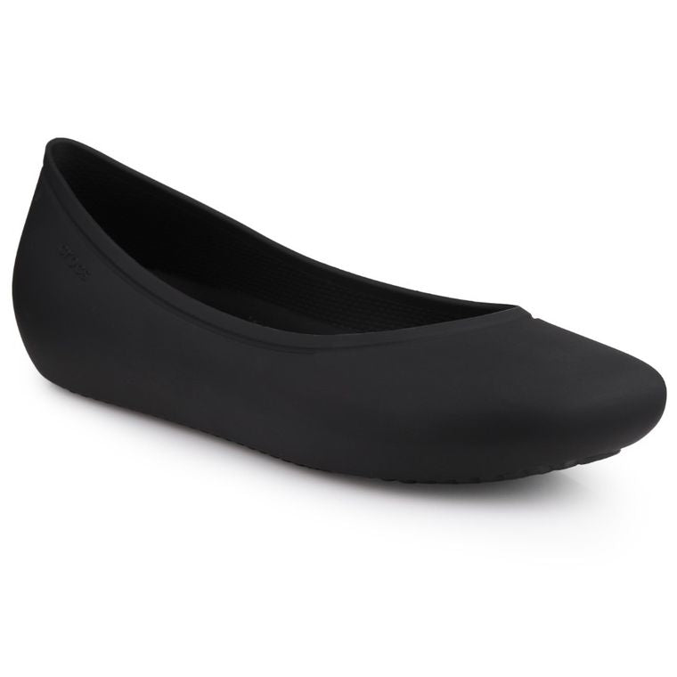Baleriny damskie, czarne, Crocs Brooklyn Flat