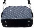 Torebka listonoszka, niebieska, denim, David Jones