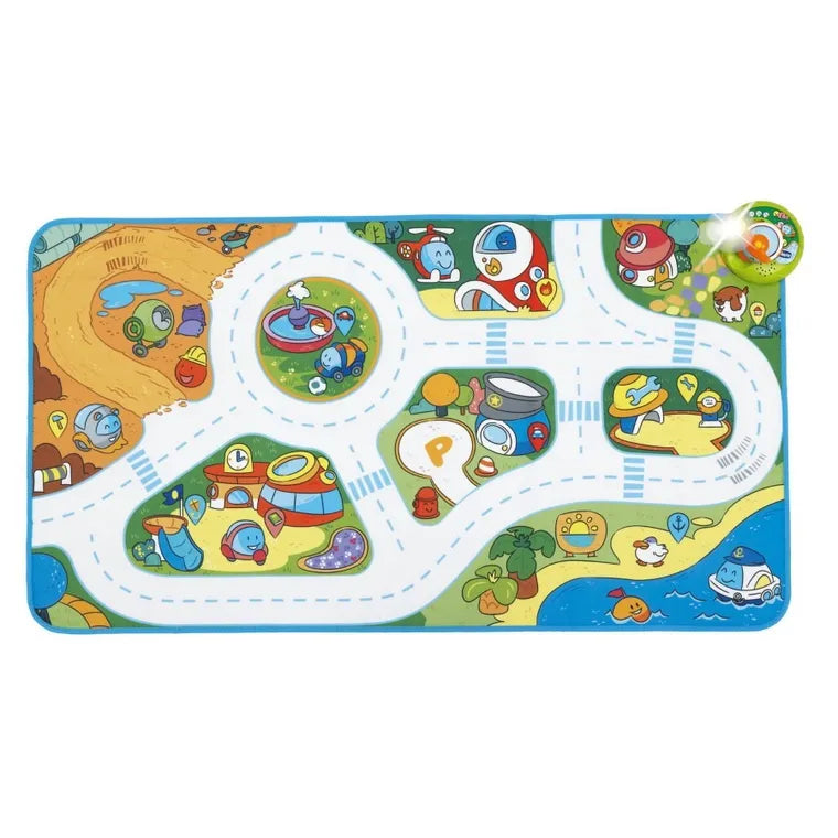 Chicco, Turbo Ball, Miasto, mata elektroniczna z 3 samochodzikami, 60x110 cm
