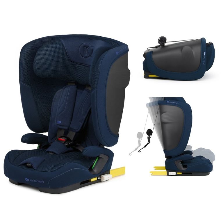 Kinderkraft, FIX2GO, i-Size, fotelik samochodowy, Navy, 76-150 cm