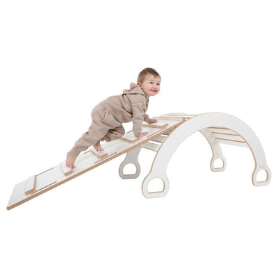 tupti.wood, 2w1:  duży bujak montessori + duża zjeżdżalnia, drabinka