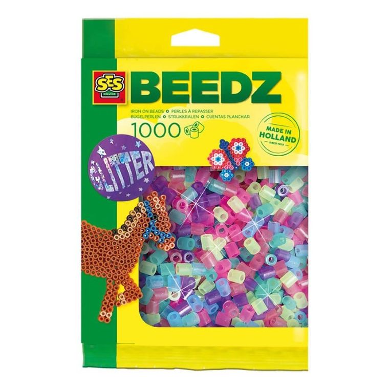 SES Creative, Koraliki do prasowanek, brokat, 1000 szt.